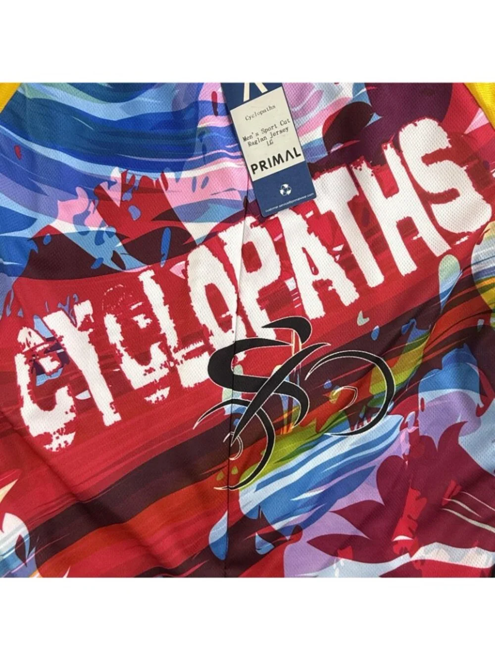 Primal Cycling Jersey Mens Large Cyclopaths BP MS 150 Full Zip Pockets Bike